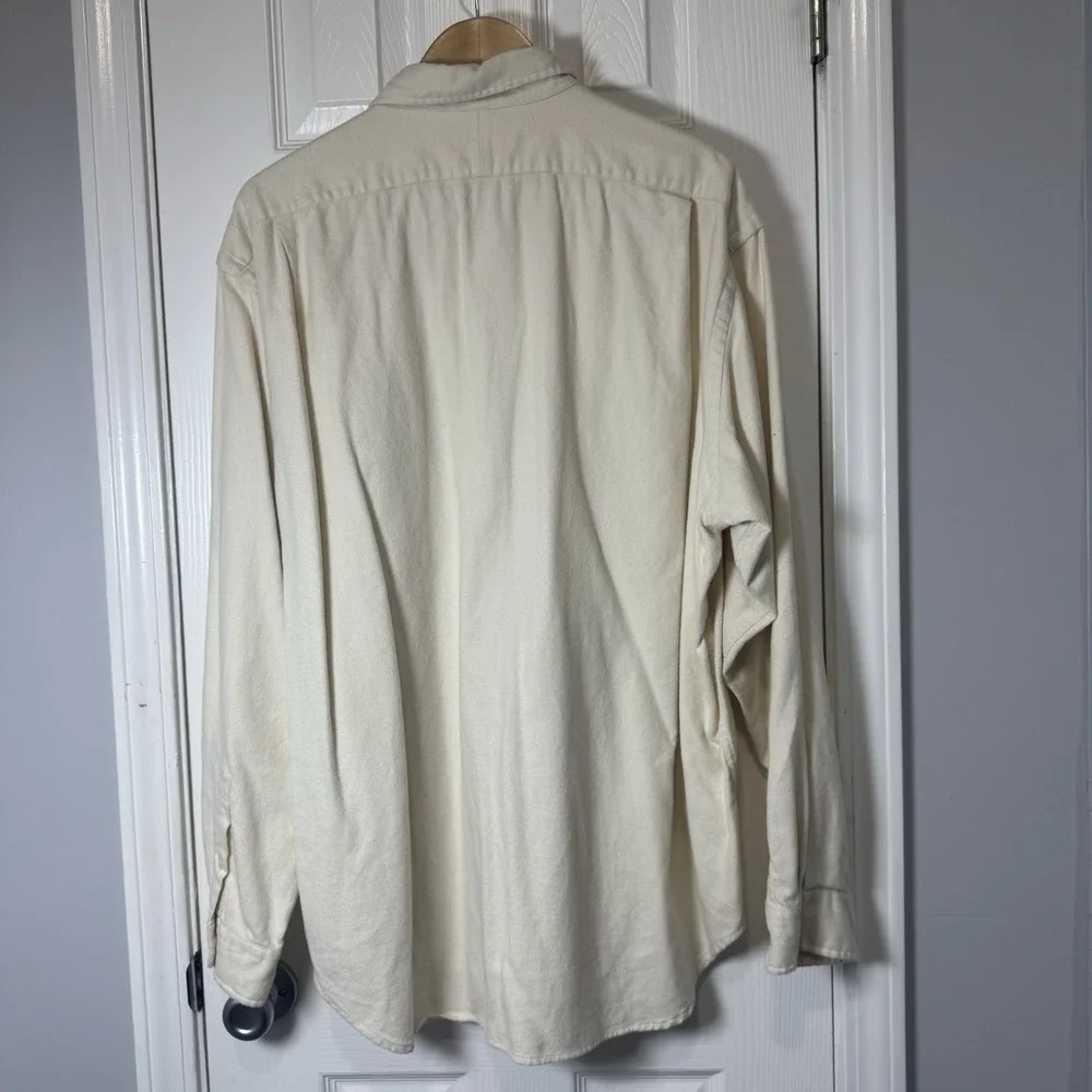 Vintage Polo Ralph Lauren Shirt 2XL Beige GI Ivory 100% Cotton